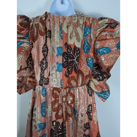 Ulla Johnson Fontaine Metallic Midi Dress Amaryllis Multicolor Runway  2 NWT - Picture 5 of 14